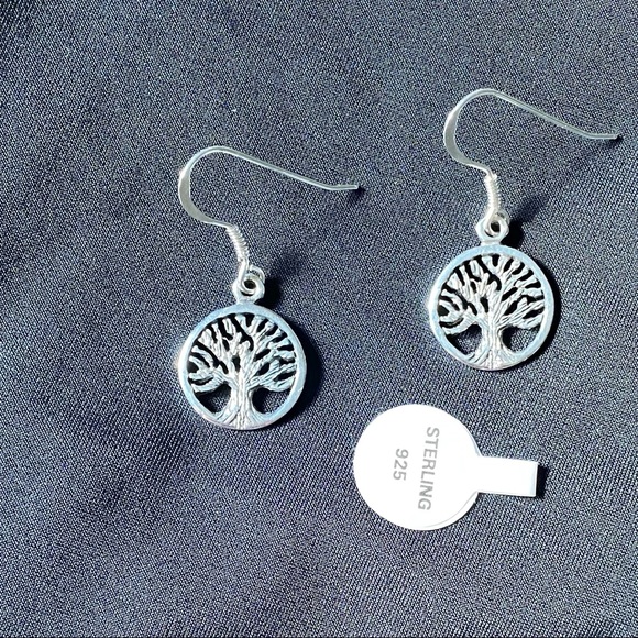 New Sterling Silver Tree of Life Earrings Stamped 925 - Picture 9 of 9